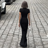 Elegant V-Neck Side Slit Maxi Dress for Women ATHLEXES