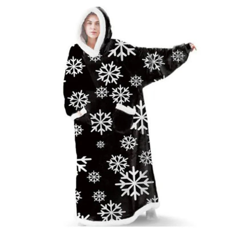 CozySleeve Oversized Flannel Hoodie Blanket for All Seasons ATHLEXES