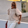 Elegant Puffy Sleeve Blouse for Women 2025 Summer Tops ATHLEXES
