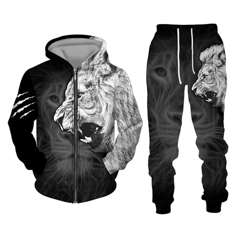 3D Lion Graphic Hoodie Tracksuit ATHLEXES