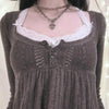Y2K Aesthetic Vintage Babydoll Knit Sweater Tops ATHLEXES