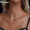 BAMOER Halo Moissanite Necklace in White Gold ATHLEXES