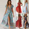 Chic V Neck Summer Slit Maxi Dress for Women ATHLEXES