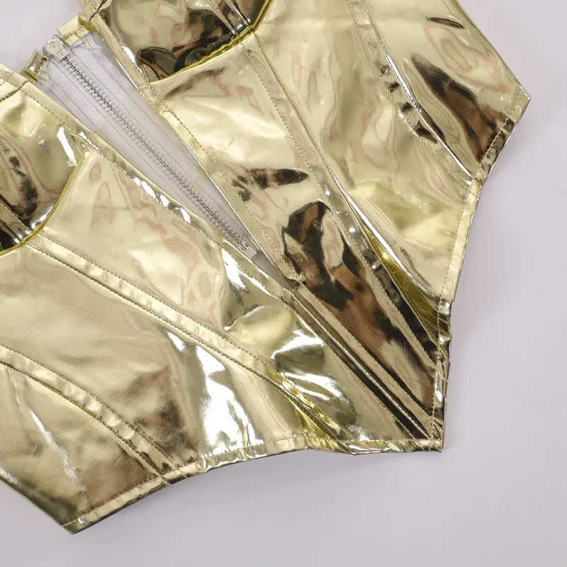 Goddess Glam Metallic Corset Top ATHLEXES
