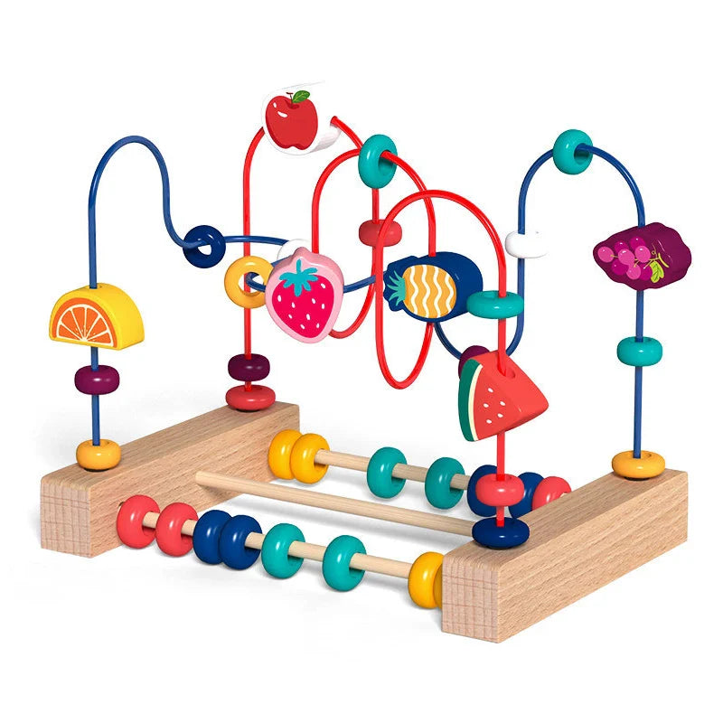 Montessori Wooden Roller Coaster Bead Maze for Toddlers ATHLEXES