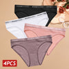 Cotton Comfort: 4PCS High Elastic Women's Briefs ATHLEXES