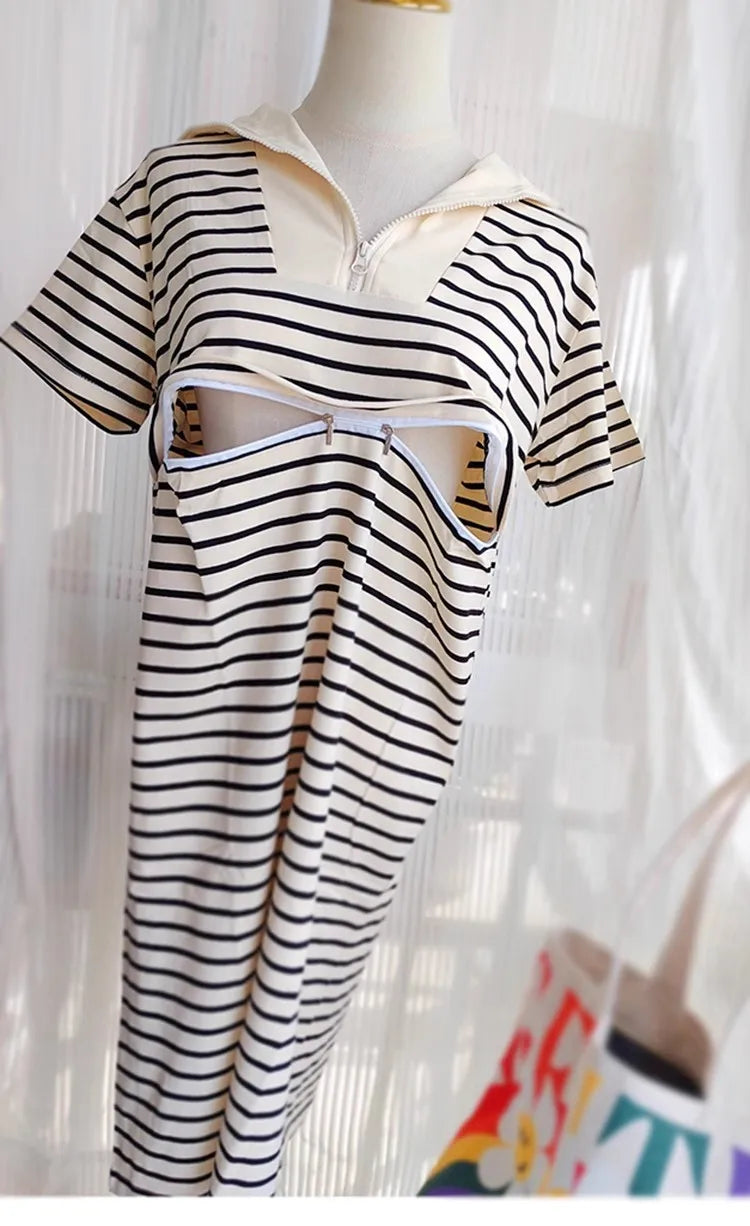 Chic Maternity Nursing Dress 2316 for Breastfeeding ATHLEXES