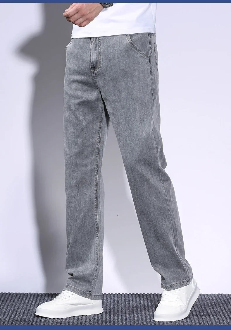 BreezeFit Menâ??s Lightweight Denim Straight Pants ATHLEXES