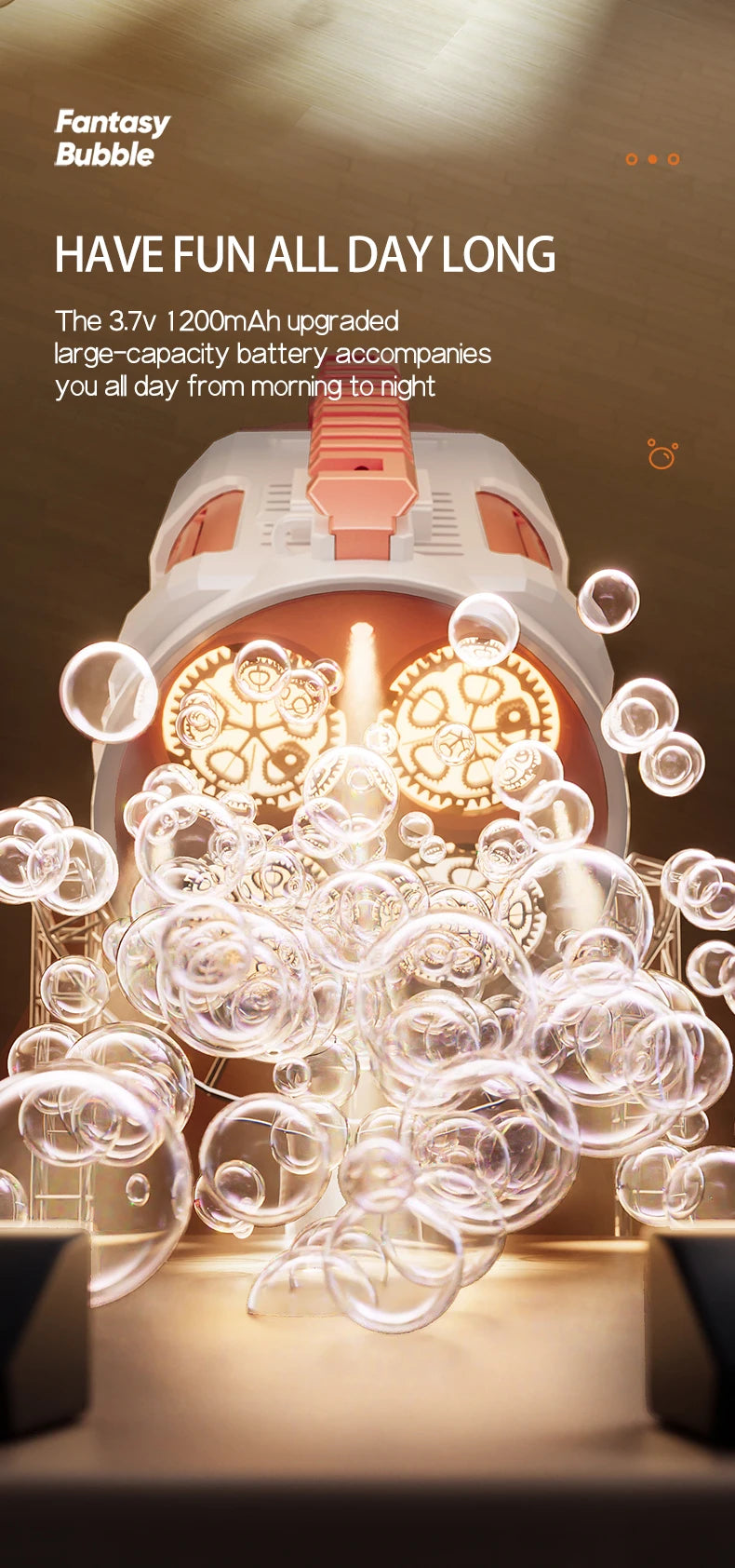 BubbleJoy Rechargeable Bubble Machine Gun ATHLEXES