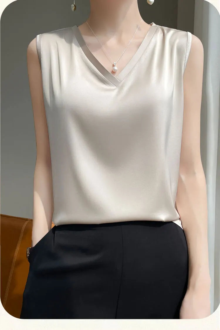 SilkBlend V-Neck Summer Blouse for Women ATHLEXES