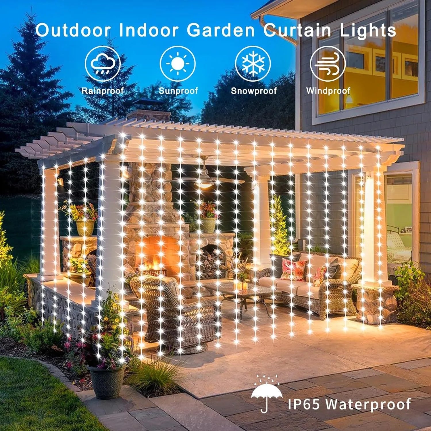 Luxe Solar Fairy Curtain Lights for Garden Events ATHLEXES