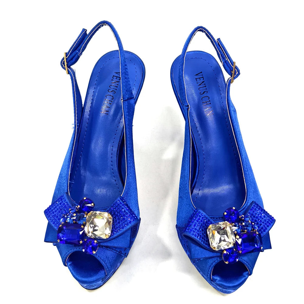 Royal Blue Elegance: Venus Chan Heel & Bag Set ATHLEXES
