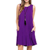 Elegant Summer Sleeveless Beach Dress with Pockets ATHLEXES