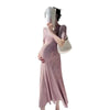 Korean Style Maternity V-Neck Knit Dress ATHLEXES