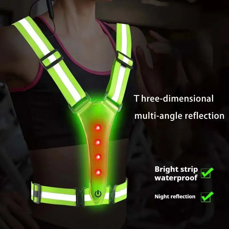 Cycling Illuminated Safety Vest for Night Visibility ATHLEXES
