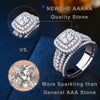 Newshe Elegant 925 Silver Halo Wedding Ring Set ATHLEXES