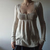 Y2K Aesthetic Vintage Babydoll Knit Sweater Tops ATHLEXES