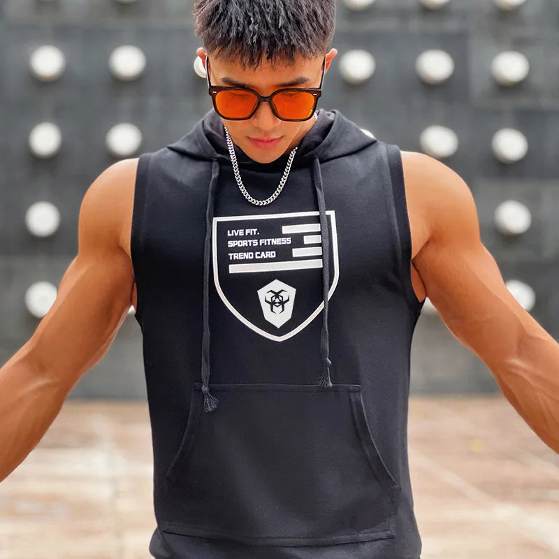 Hooded Cotton Gym Tank Top for Ultimate Fitness ATHLEXES