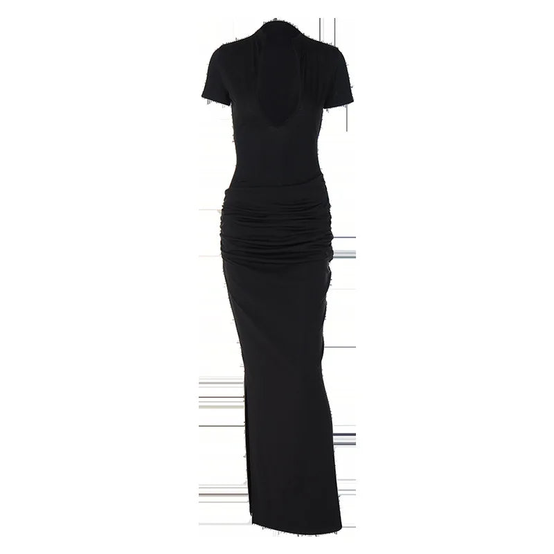 Elegant V-Neck Side Slit Maxi Dress for Women ATHLEXES