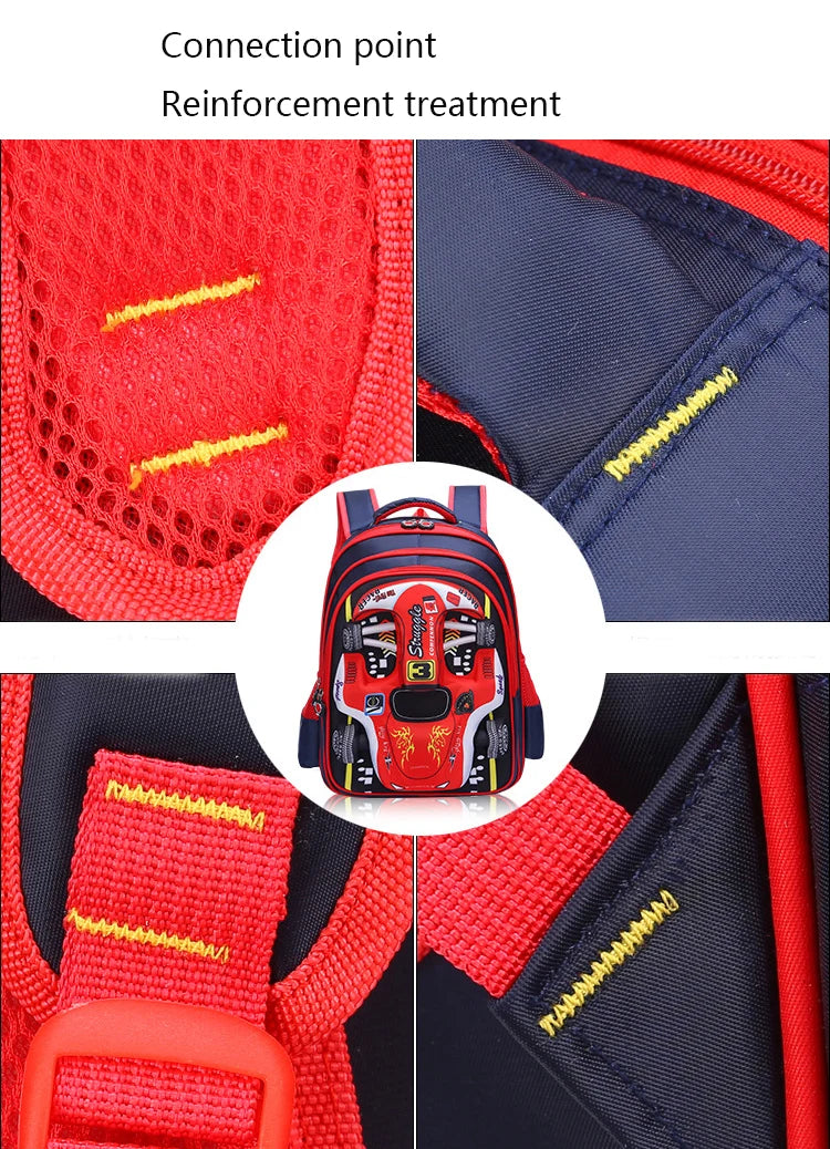 3D Waterproof Kids Car Backpack for School ATHLEXES