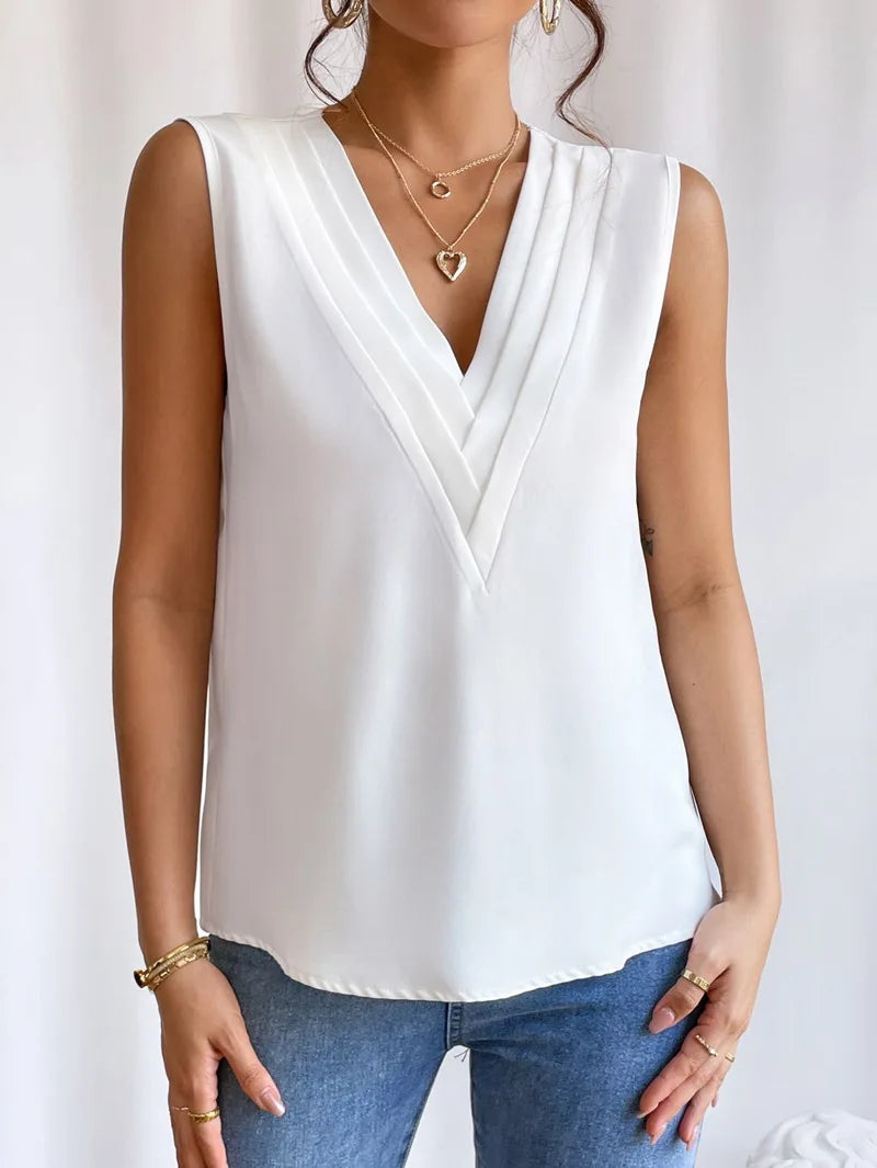 Elegant V Neck Multi-Layered Women's Vest Top ATHLEXES