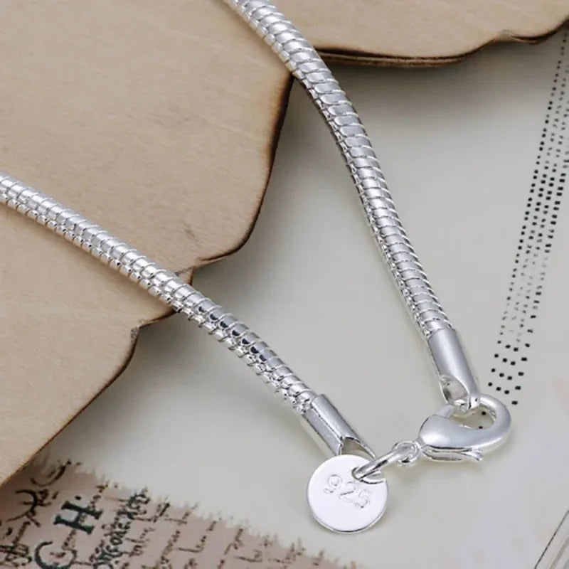 Elegant 3MM Sterling Silver Snake Chain Bracelet ATHLEXES