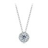 BAMOER Halo Moissanite Necklace in White Gold ATHLEXES