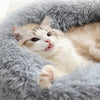 Kimpets Round Cat Bed Dog Pet Bed Kennel Non-Slip Winter Warm Dog Kennel Sleeping Long Plush Soft Puppy Cushion Mat Cat Supplies ATHLEXES