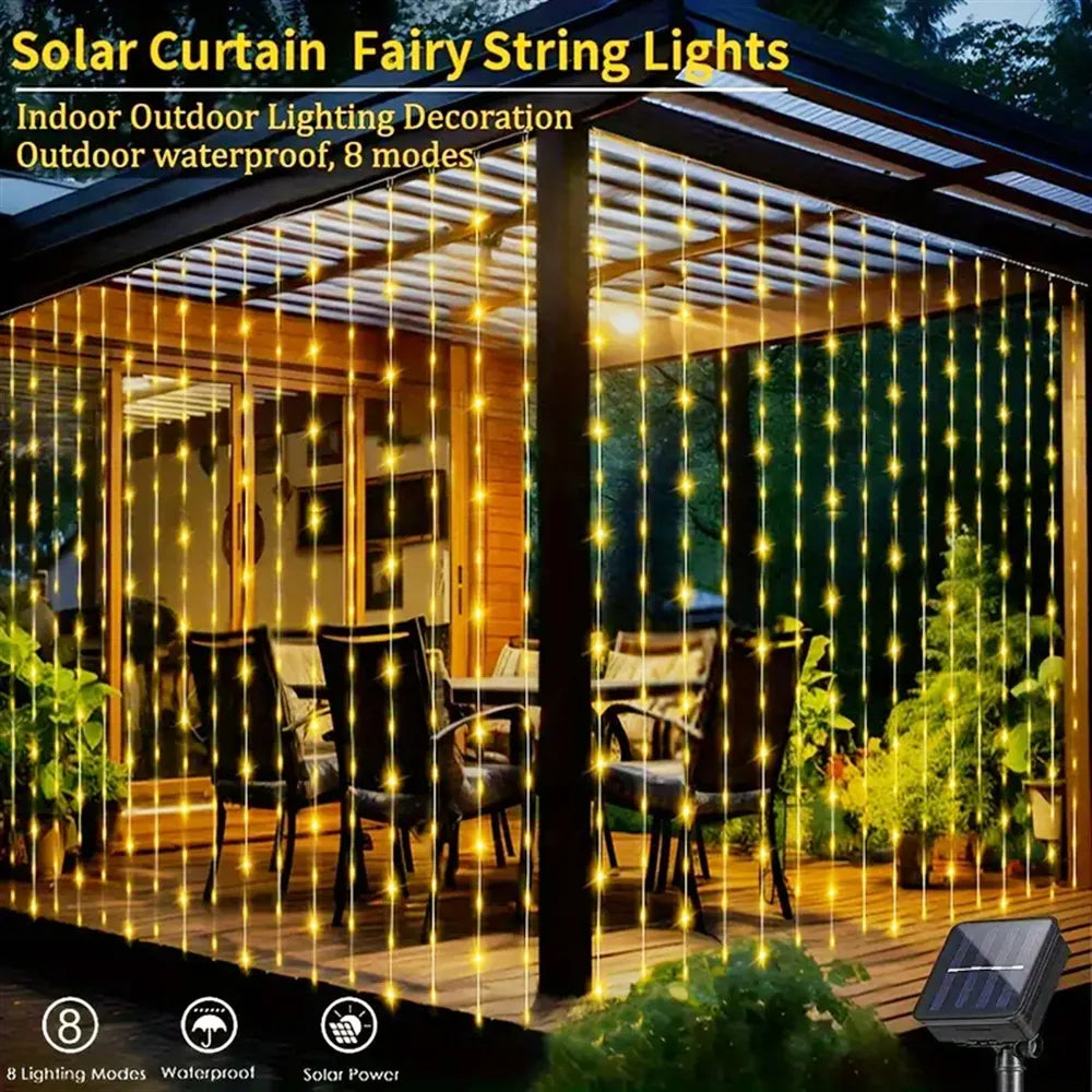 Luxe Solar Fairy Curtain Lights for Garden Events ATHLEXES