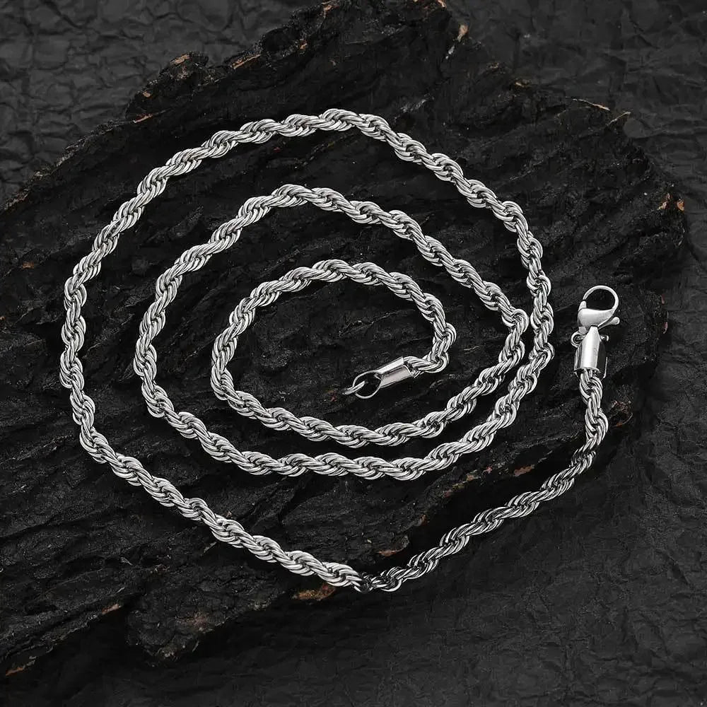 Twisted Stainless Steel Rope Necklace for All ATHLEXES