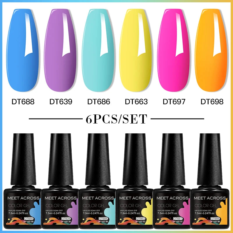 NailArt Pro 6pc UV Gel Polish Kit for Manicure ATHLEXES
