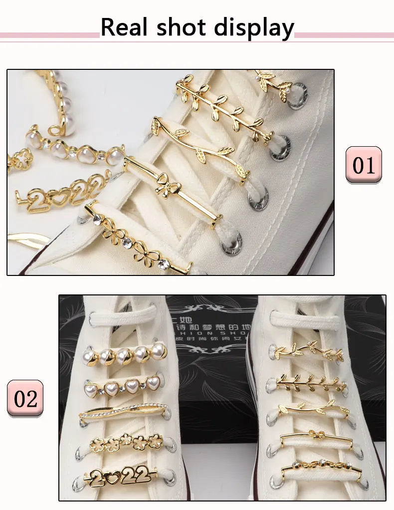 GlamCharm Rhinestone Shoelace Buckles for Sneakers ATHLEXES
