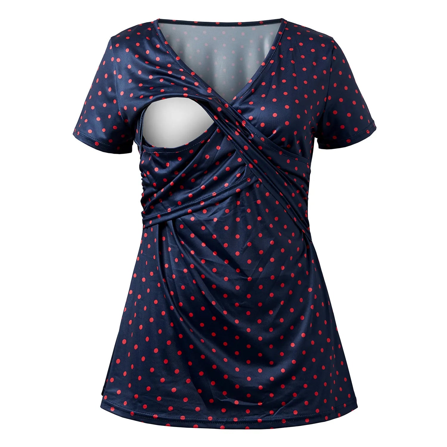 Chic Dot Nursing Tee for Moms Plus Size S-2XL ATHLEXES