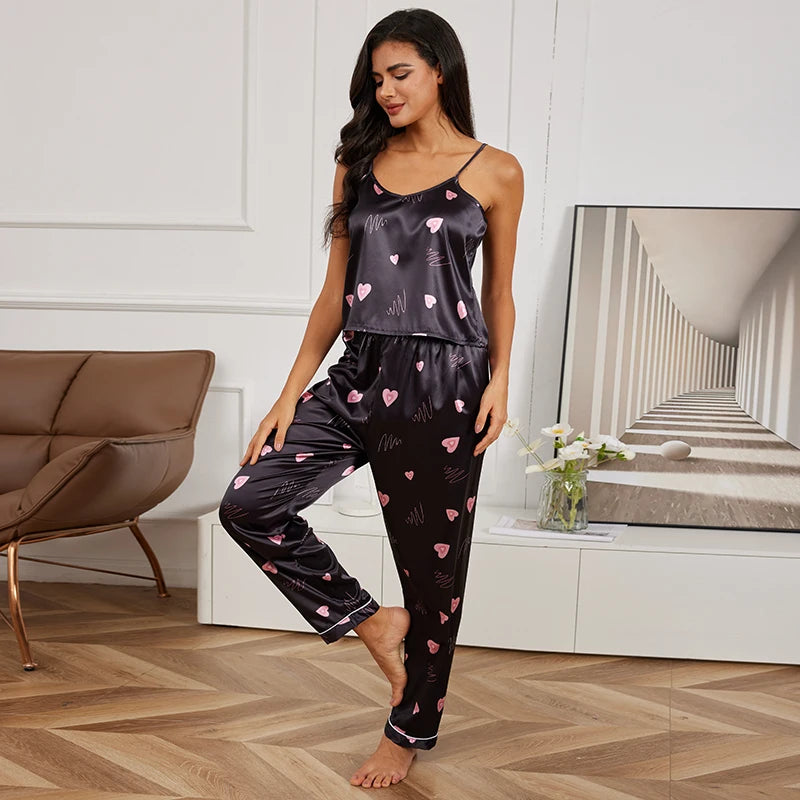 Womens Satin Cami Sleepwear Set ATHLEXES