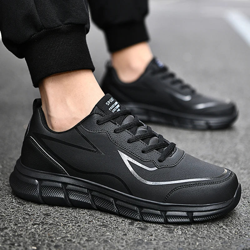 YRZL Waterproof Leather Running Shoes for Men - Comfortable & Durable ATHLEXES