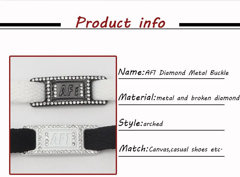 Diamond Luxury AF1 Shoelace Charms with Metal Buckle ATHLEXES