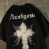 Y2K Retro Hiphop Oversized Cross Tee for Men and Women ATHLEXES