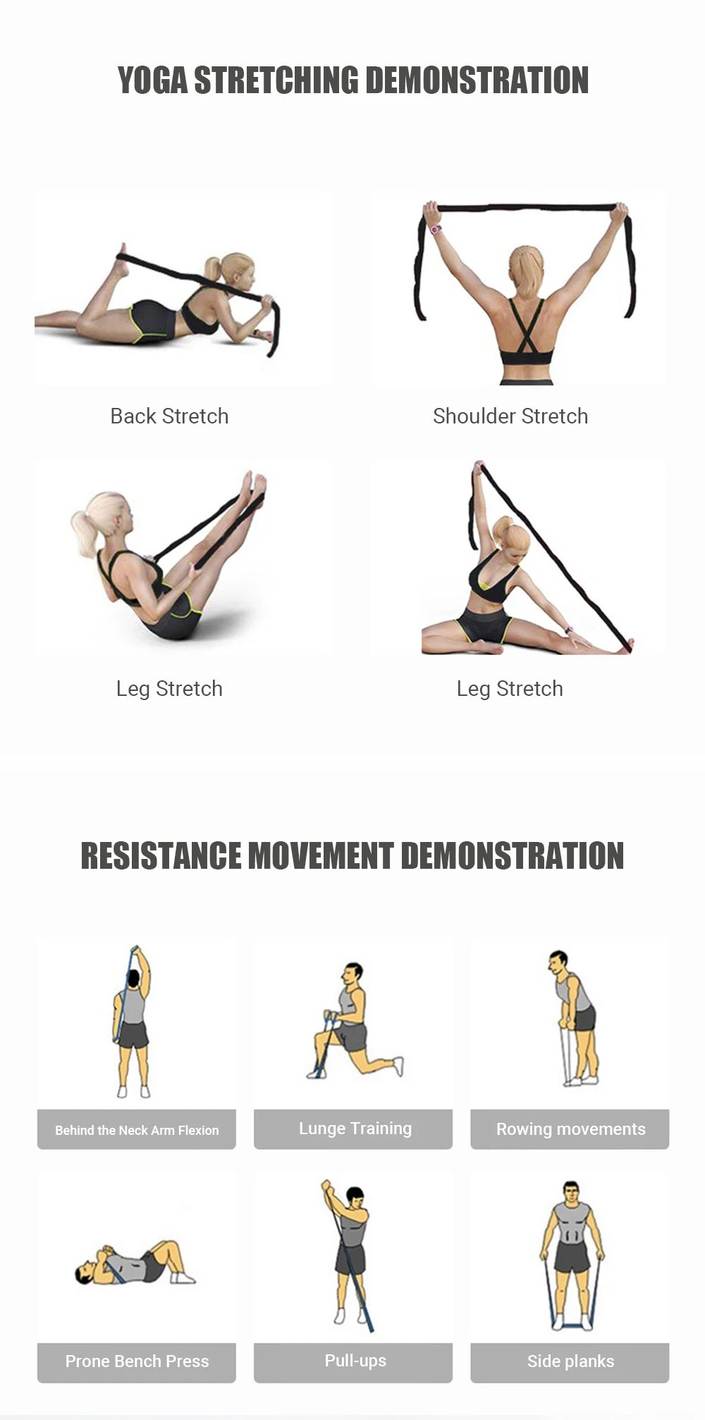 FlexiFit Multi-Section Yoga Resistance Bands ATHLEXES