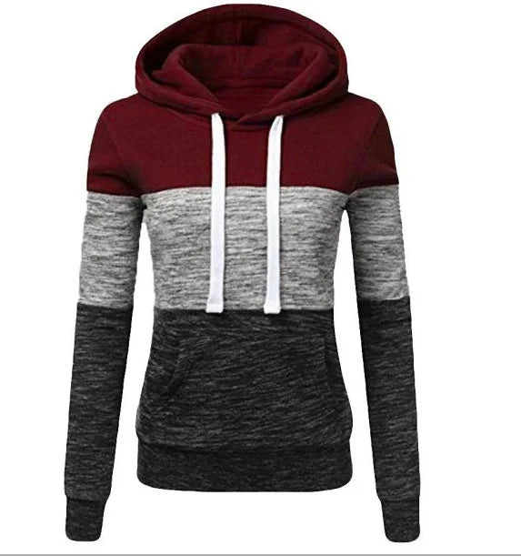 Tricolor Chic Women's Graphic Hoodie Sweatshirt ATHLEXES