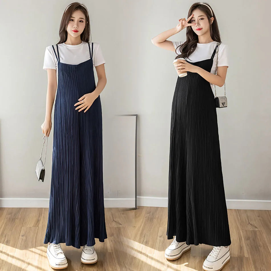 Chic Summer Maternity Chiffon Wide Leg Pants ATHLEXES