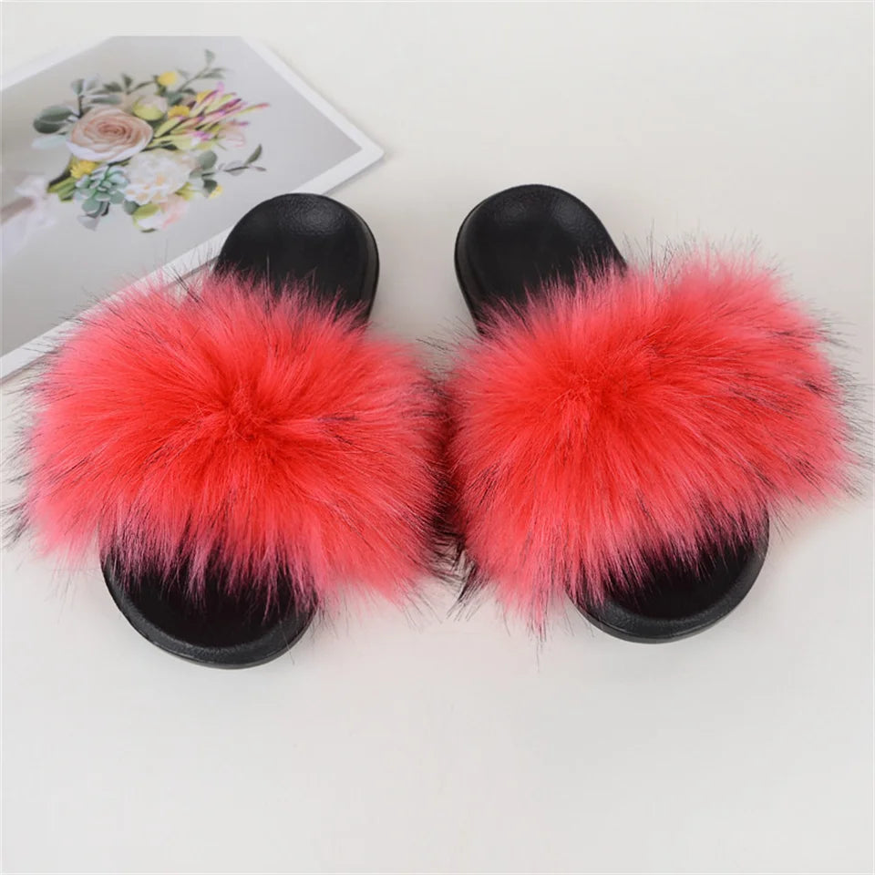 Luxury Faux Fur Slides for Women - Summer Comfort ATHLEXES