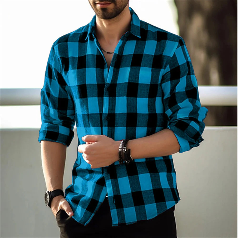 Plaid Luxe Lapel Cardigan for Men - Casual Elegance ATHLEXES