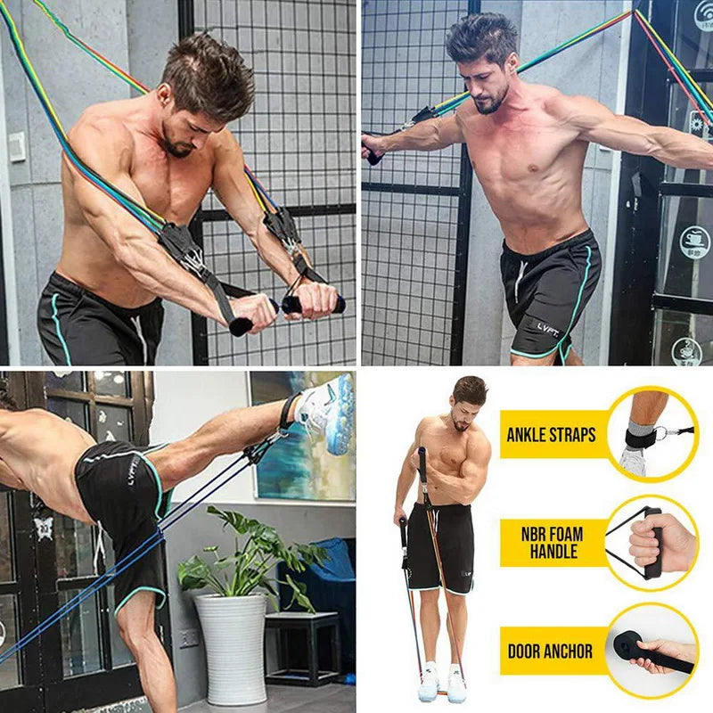 Premium Resistance Bands Set with Door Anchor & Straps ATHLEXES