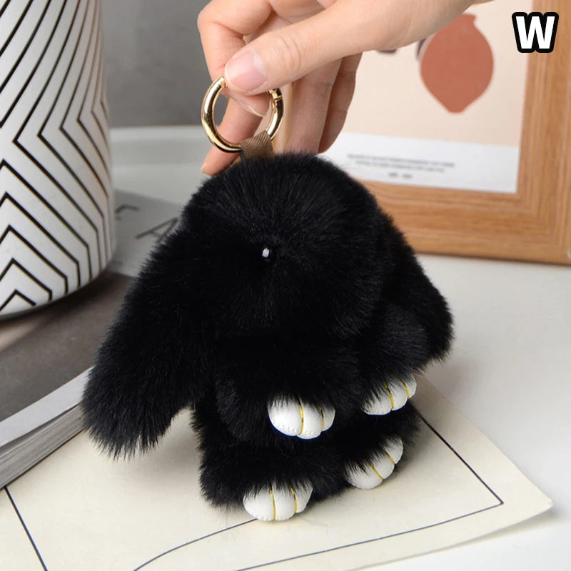 Chic 15cm Rabbit Fur Keychain for Bags & Gifts ATHLEXES