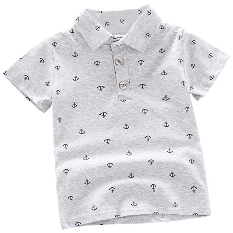 Boys' Trendy Cotton Lapel Print Summer Shirt 2025 ATHLEXES