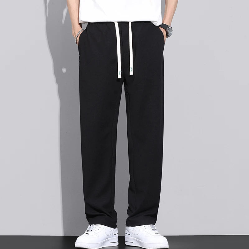 Men's Gray Khaki Wide Leg Leisure Trend Summer Pants ATHLEXES