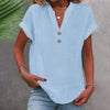 Breezy V Neck Cotton Linen Shirt for Women ATHLEXES