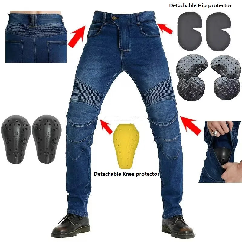 RiderShield Embroidered Motorcycle Jeans ATHLEXES