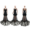 Elegant 3D Floral Mesh Mermaid Maxi Dress ATHLEXES