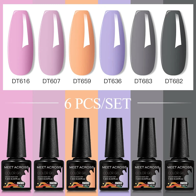 NailArt Pro 6pc UV Gel Polish Kit for Manicure ATHLEXES
